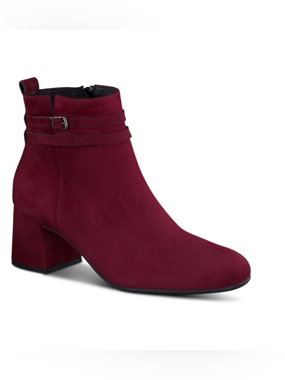 New. Paul Green Sidney Suede Ankle Boot in Bordo Suede size 9